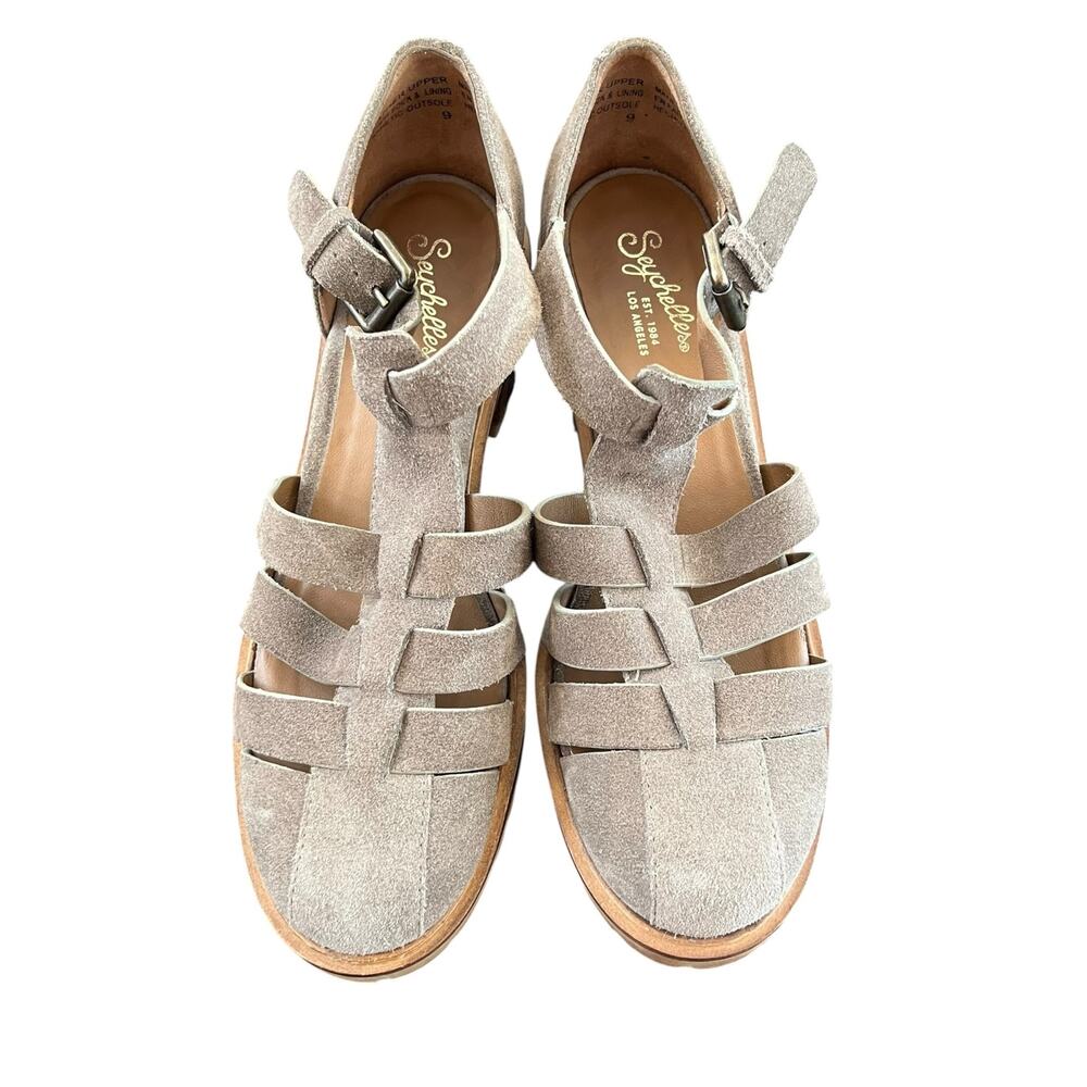Seychelles Brown Suede Strappy Buckle Sandals Shoes Size 9